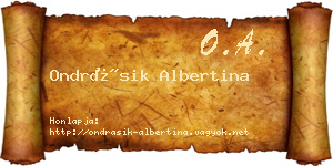 Ondrásik Albertina névjegykártya